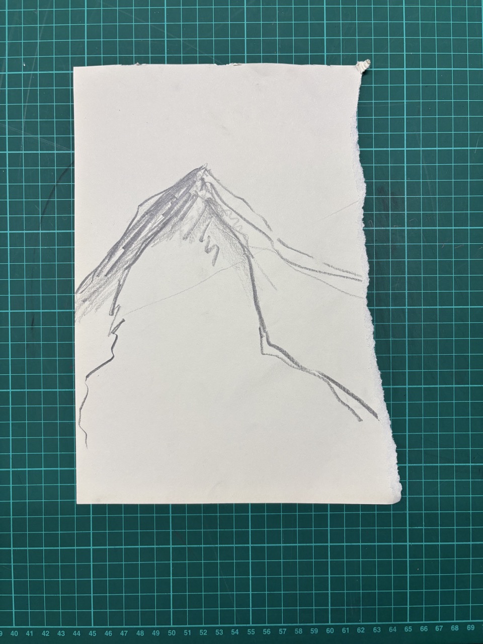 Studio work in progress, pencil mountain
